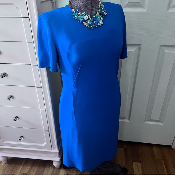 Stella McCartney Blue Shift Darted Knee Length Dress 44/10 - Picture 3 of 13